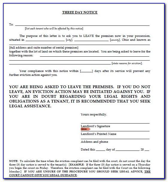 Printable 30 Day Eviction Notice Texas