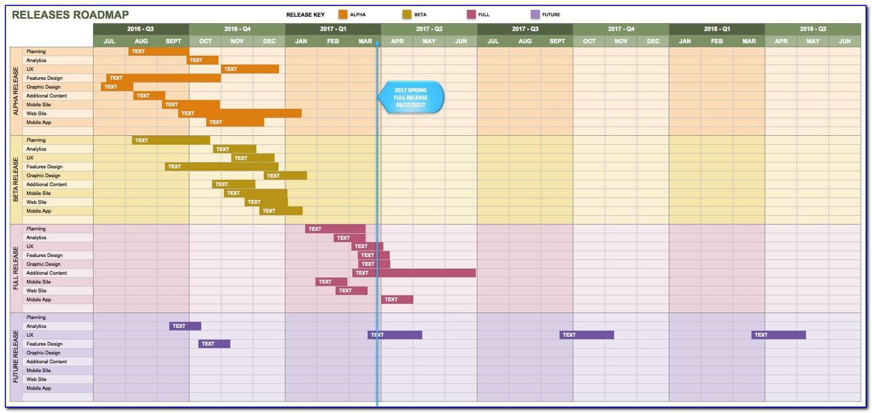 Project Roadmap Template Excel Free