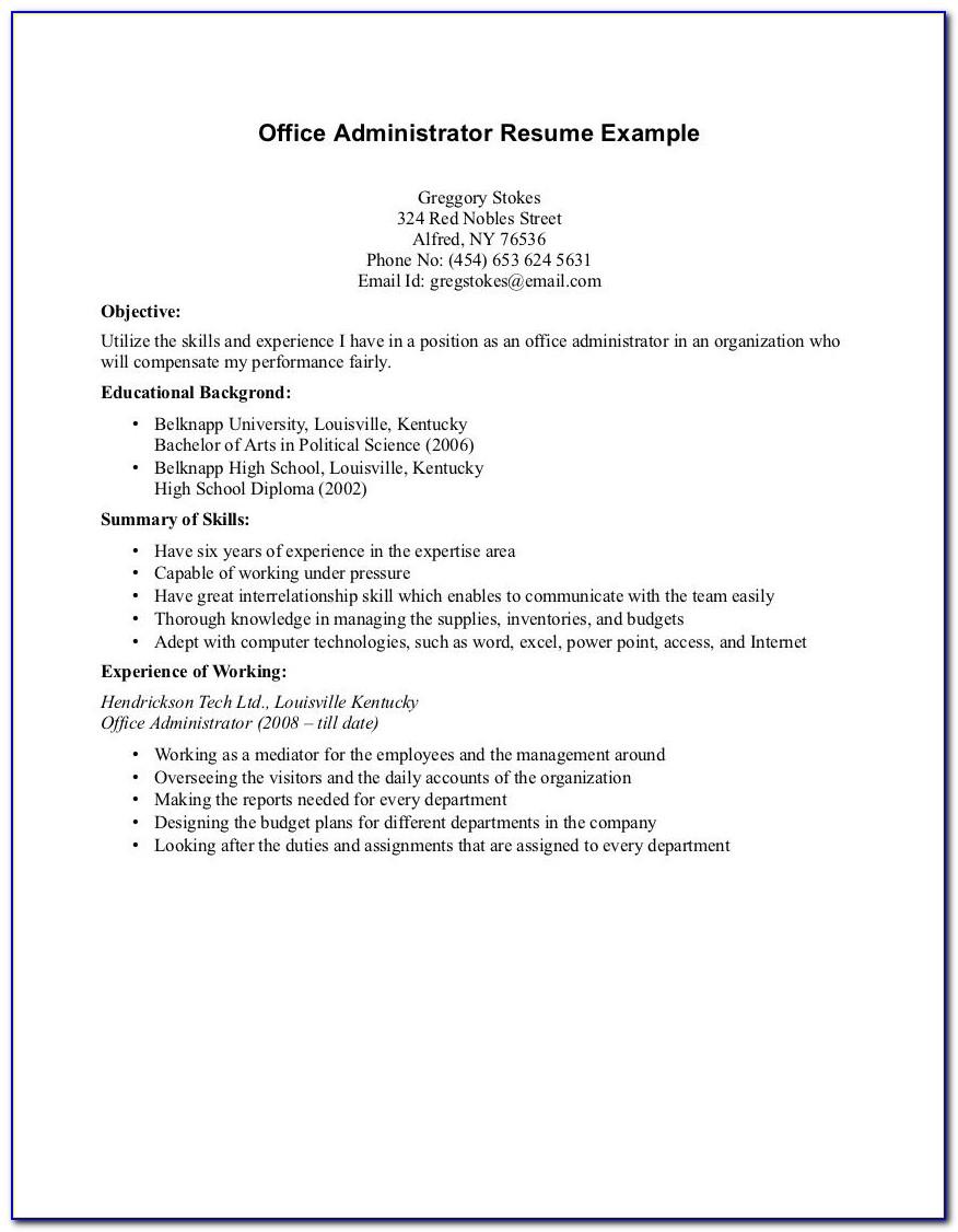 Resume Example For Student With No Work Experience