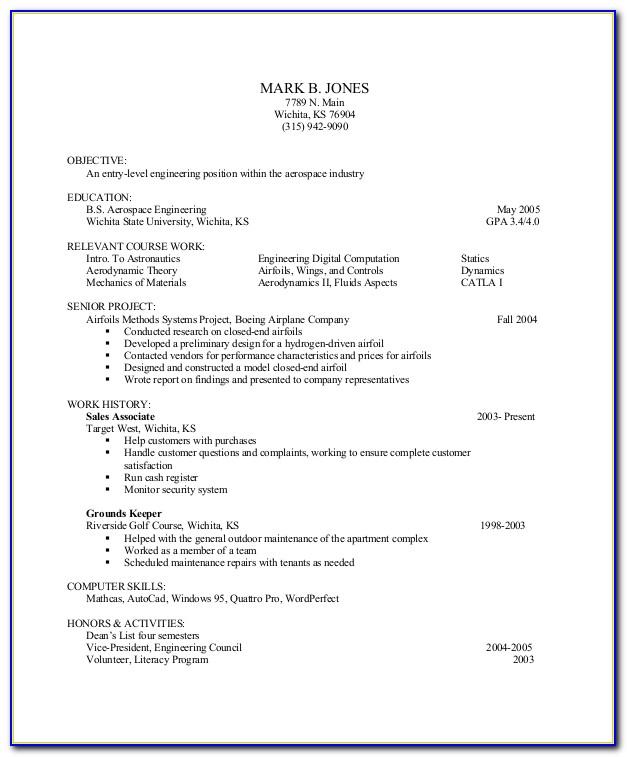 Resume Format With No Experience