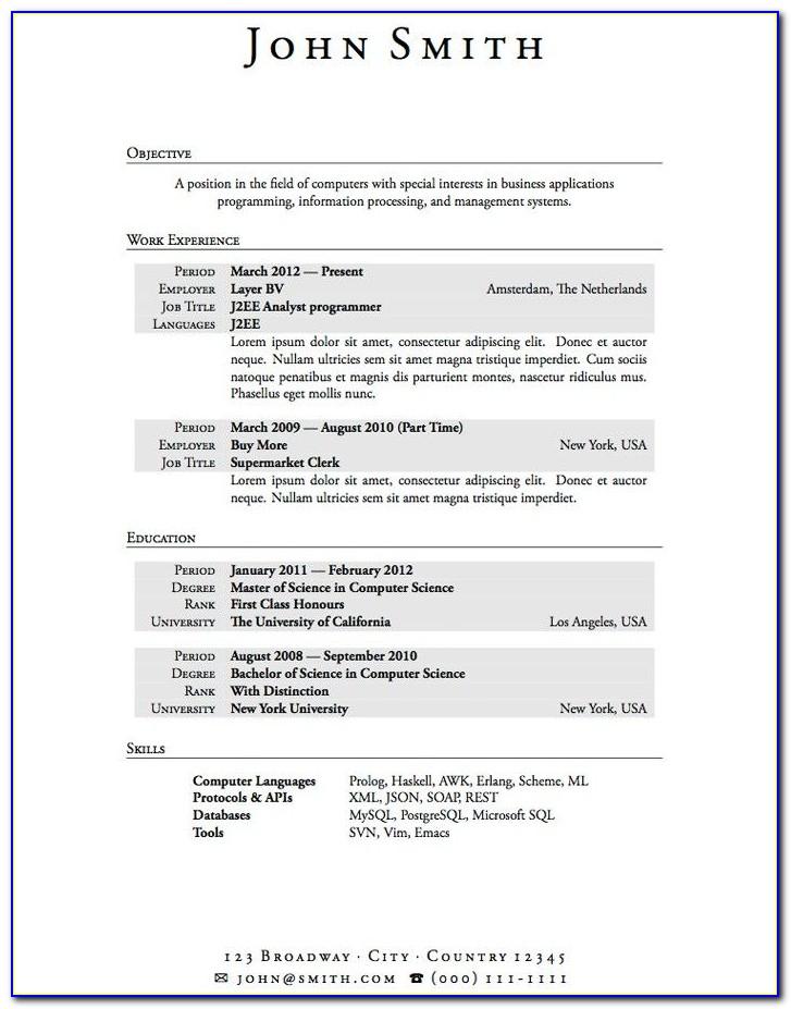 Resume Samples With No Work Experience