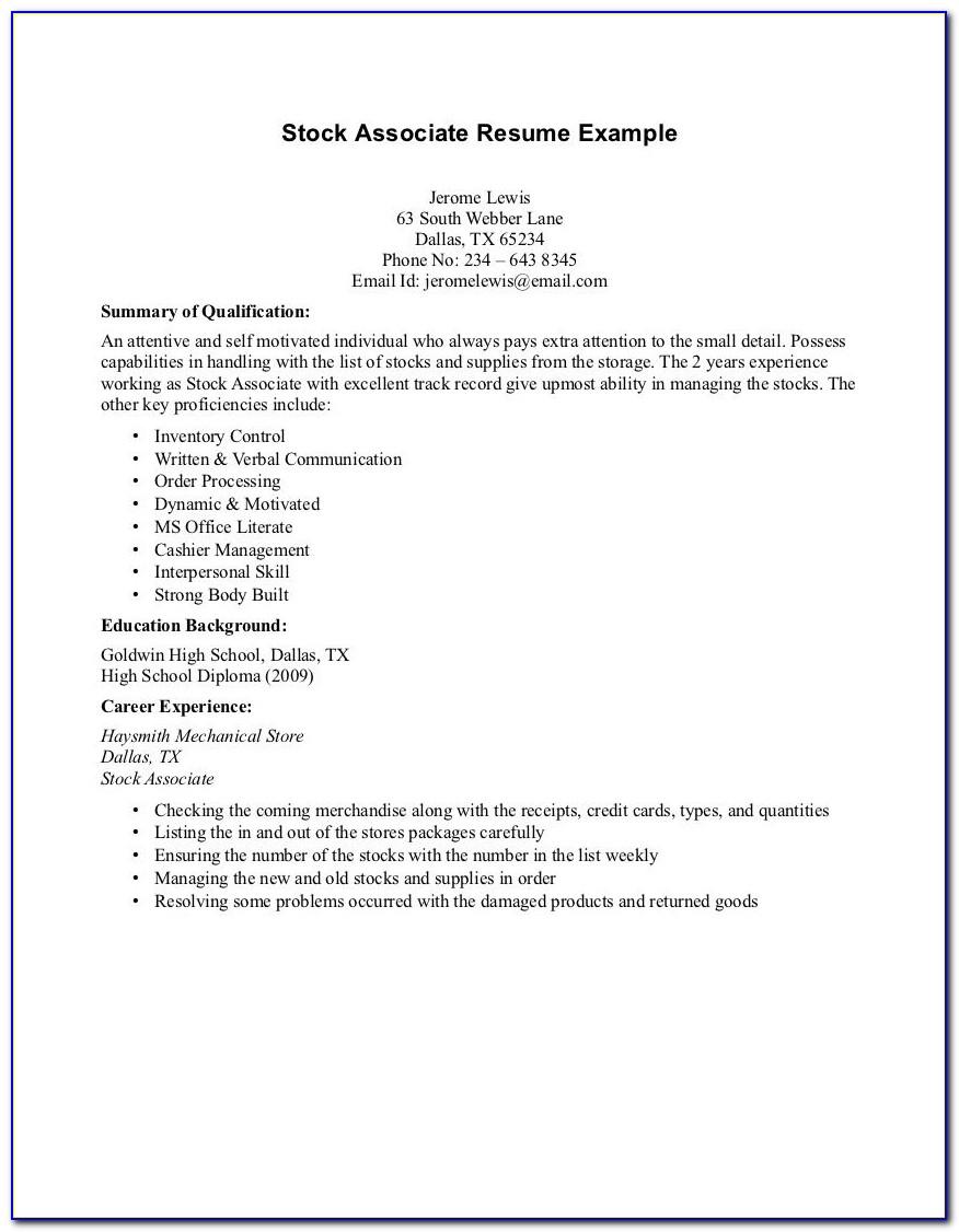 Resume Templates With No Work Experience
