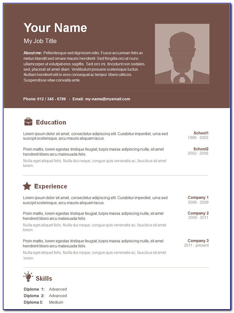 Resume With Picture Template
