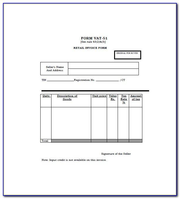 Retail Invoice Format In Word File