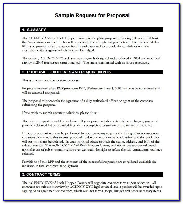 Rfp Format For Software Projects