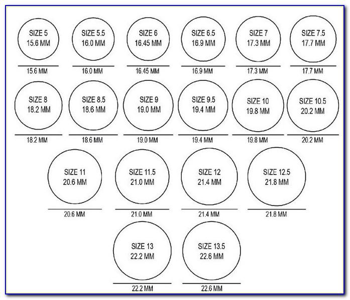 Ring Size Template Online