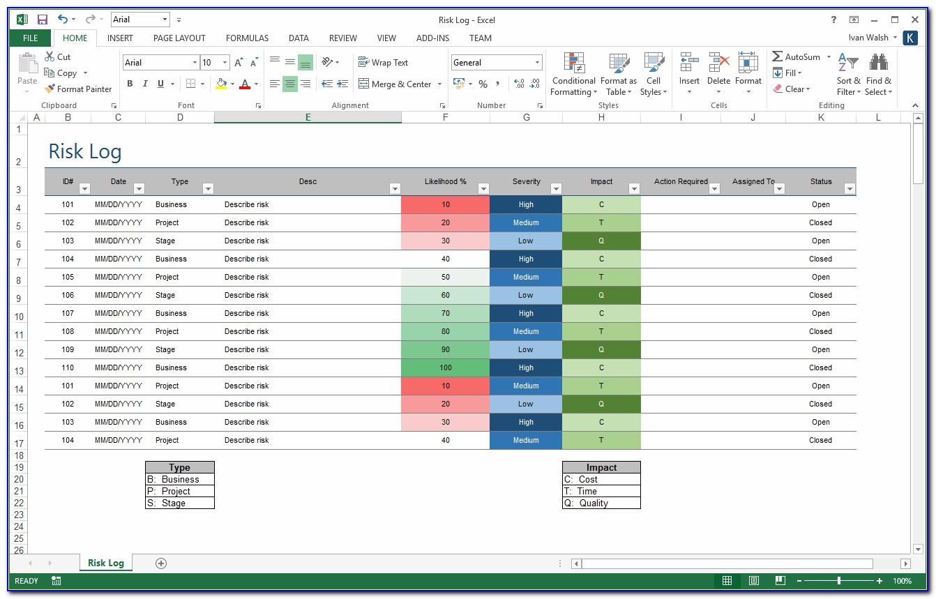 Risk Management Template In Excel