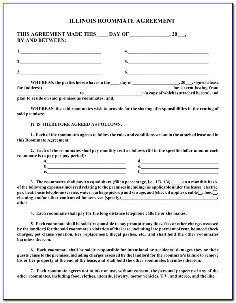 Roommate Lease Agreement Template Free