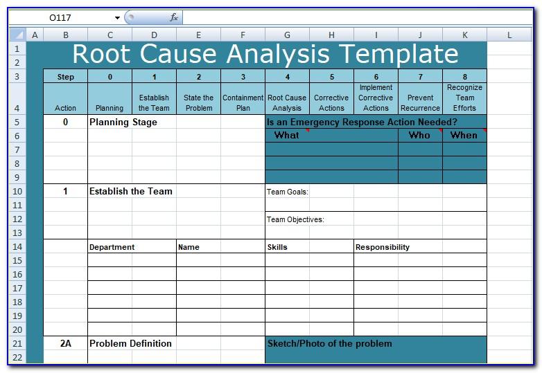 Root Cause Analysis Templates Excel