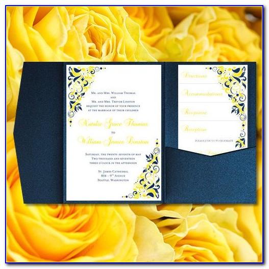 Royal Blue And White Wedding Invitation Cards