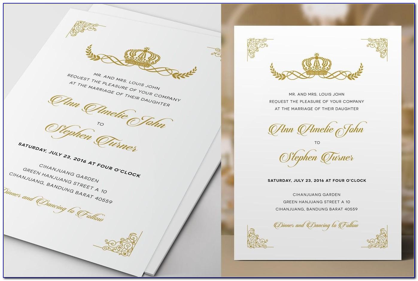 Royal Blue Wedding Invitation Sample