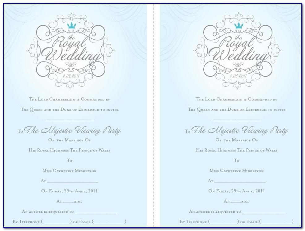 Royal Wedding Invitation Template Ks1