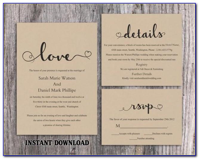 Rustic Mason Jar Wedding Invitation Templates