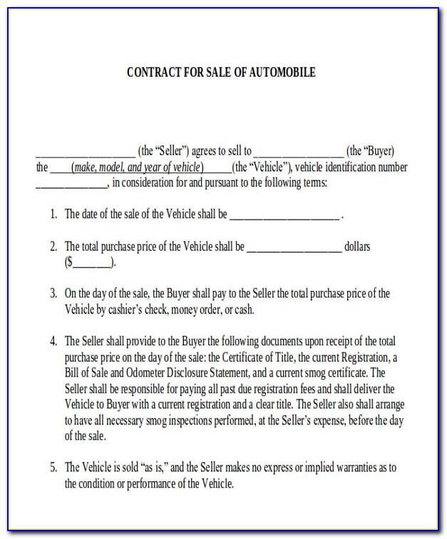 Sale Contract Template Download