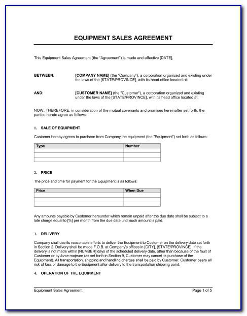 Sales Agreement Template Download