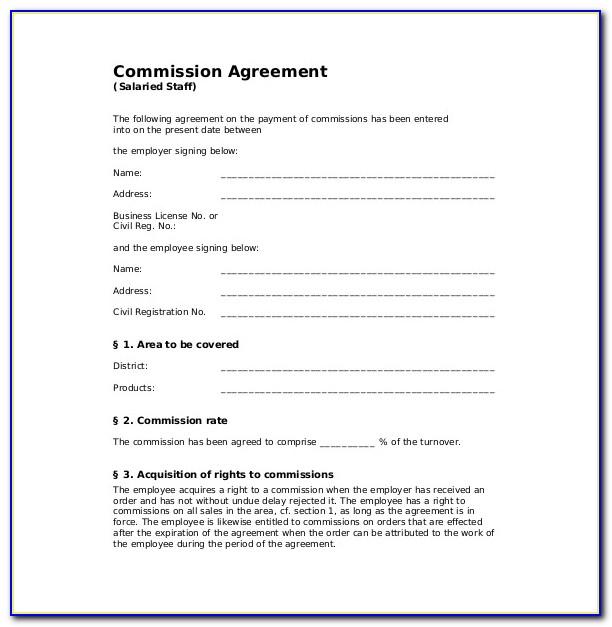 Sales Commission Agreement Template Australia