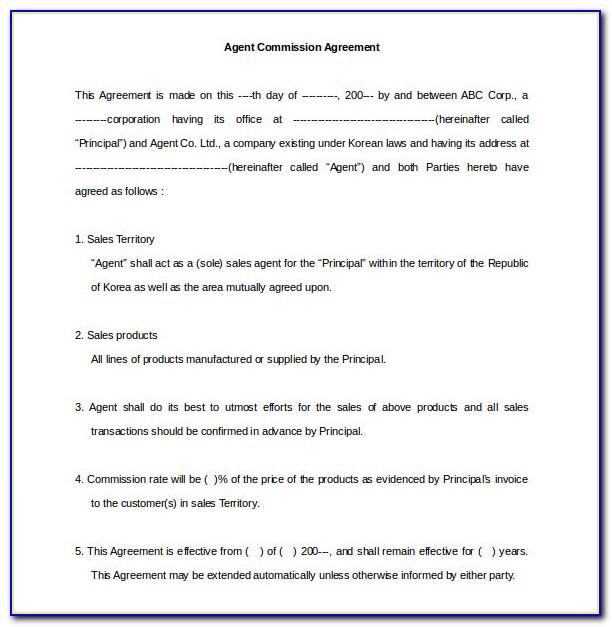 Sales Commission Agreement Template Doc