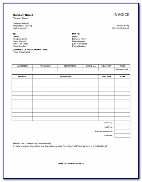 Sales Commission Invoice Template Free