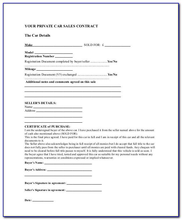 Sales Contract Template Uk