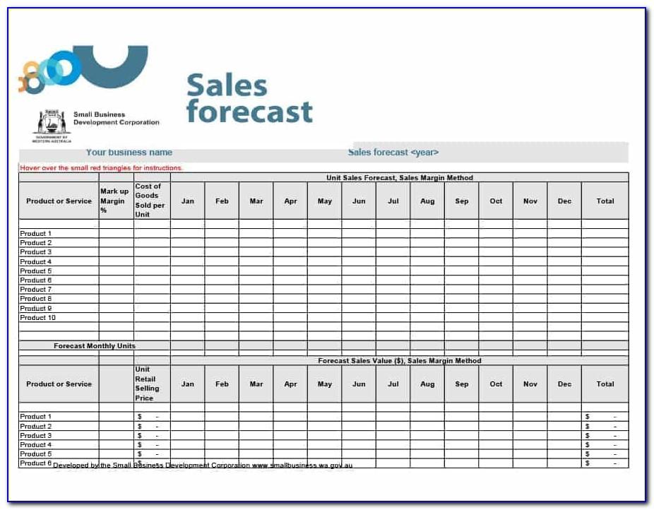 Sales Forecast Spreadsheet Example