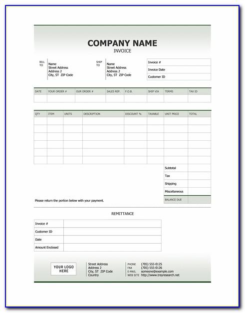 Sales Invoice Template For Excel 2007