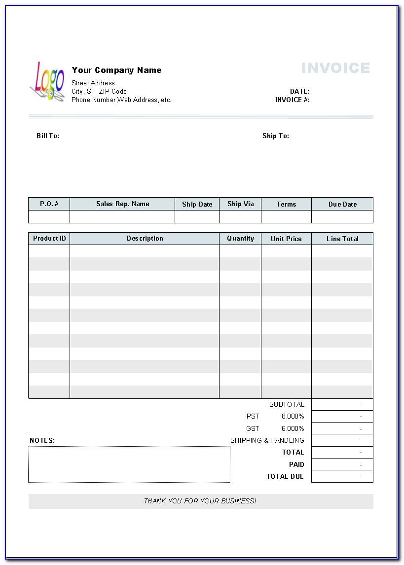 Sales Invoice Template Free