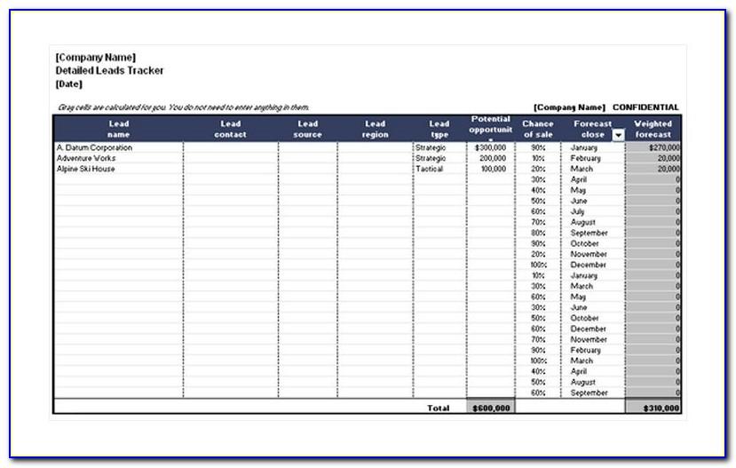 Sales Lead Tracking Form Template