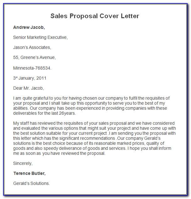 Sales Proposal Cover Letter Sample
