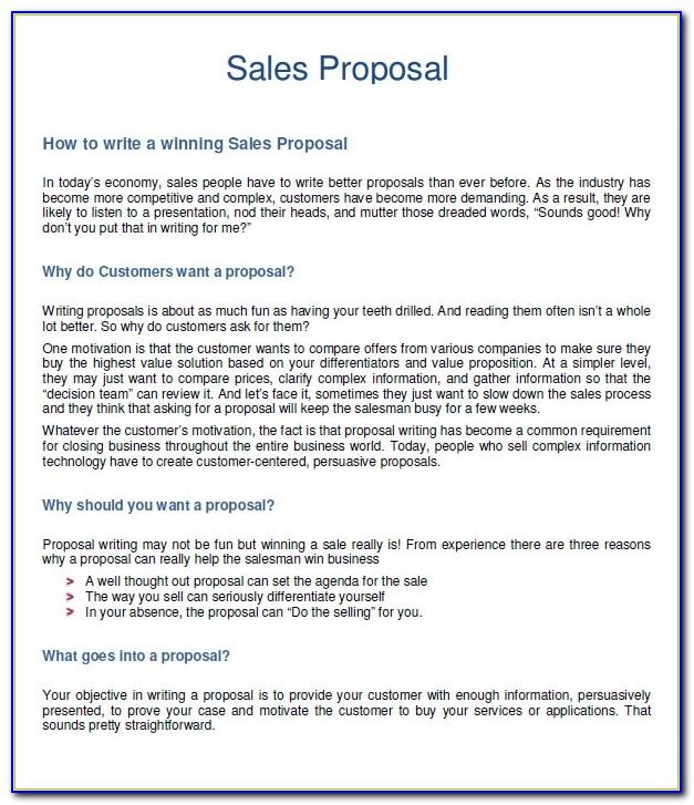 Sales Proposal Example Pdf