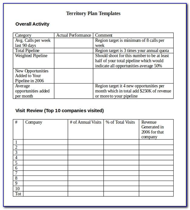 Sales Territory Business Plan Template