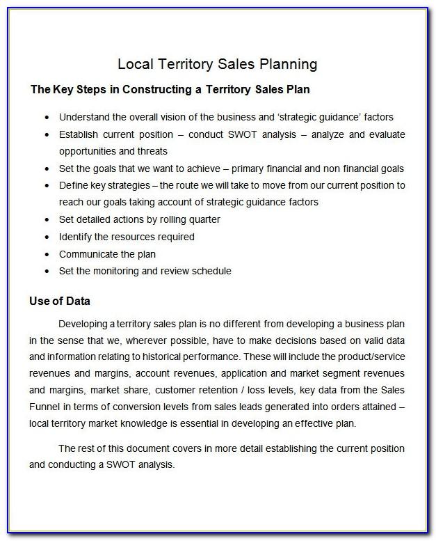 Sales Territory Management Plan Template