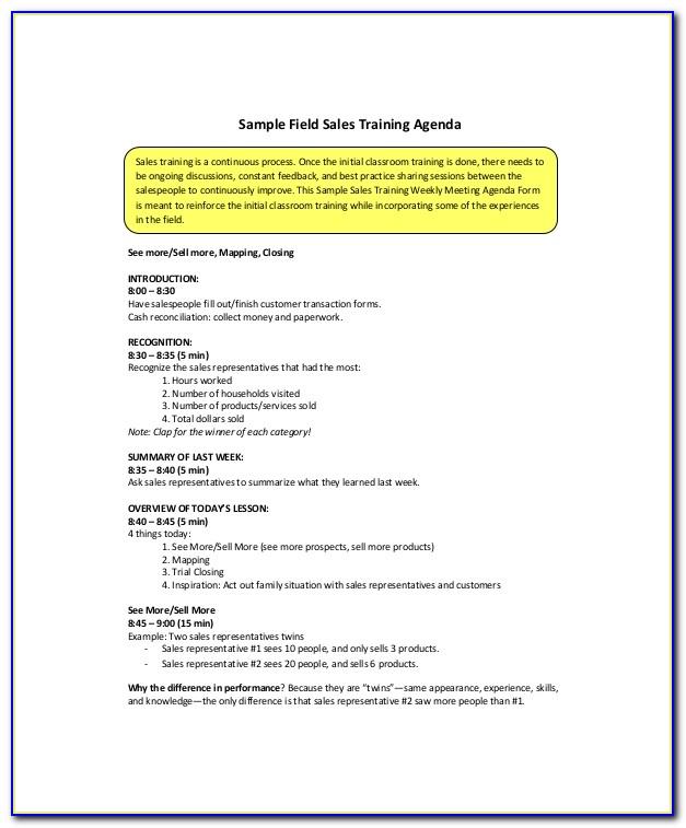 Sales Training Lesson Plan Template