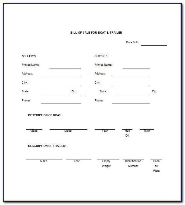 Sample Bill Of Sale For Boat Ontario