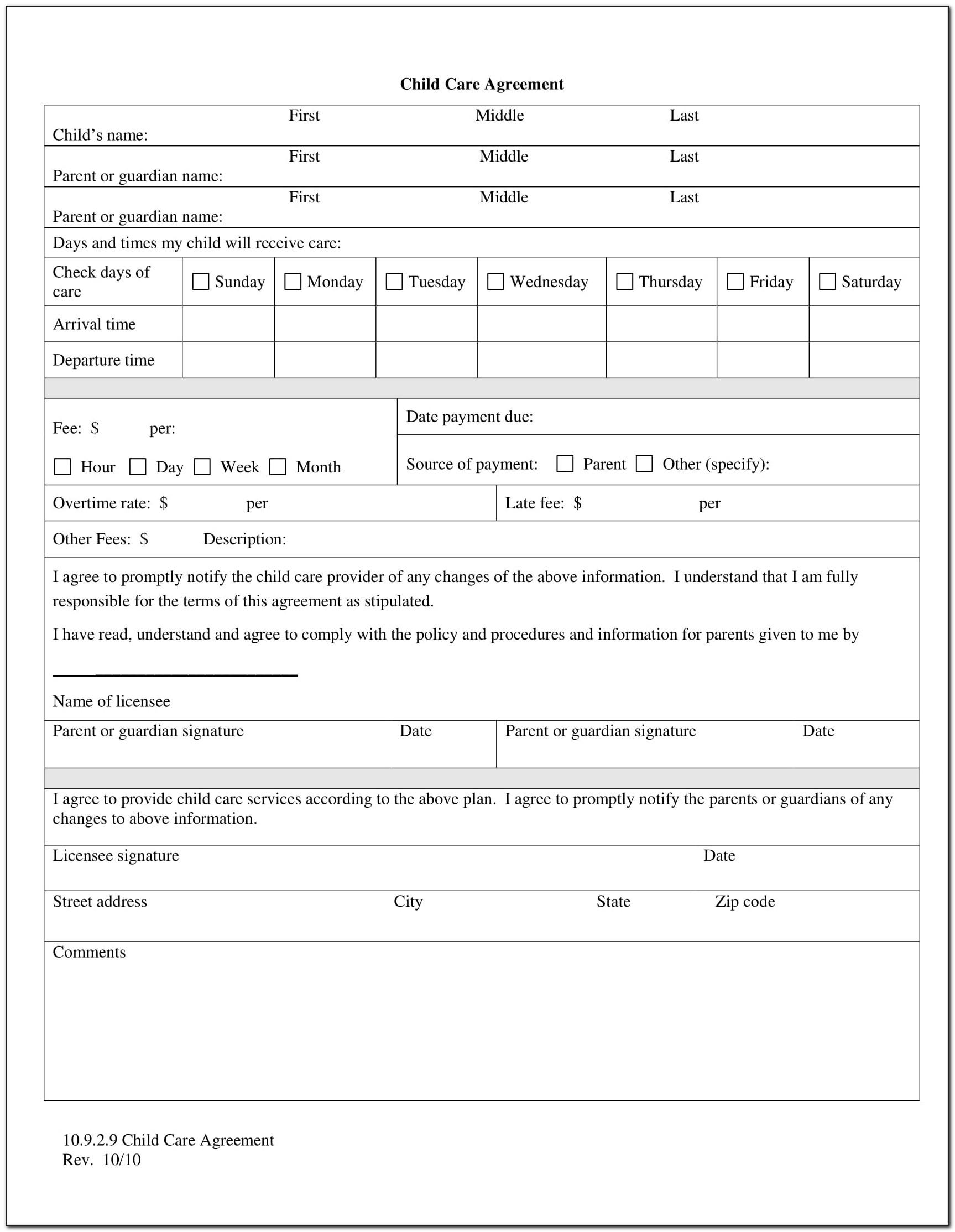 Sample Child Custody Agreement For Unmarried Parents Pdf