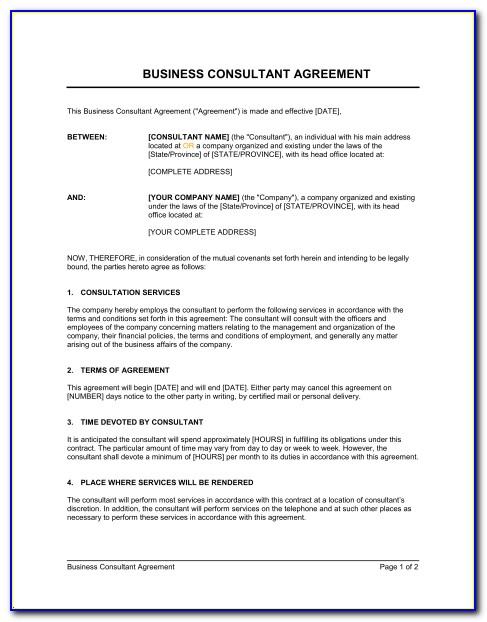Sample Consulting Contract Template