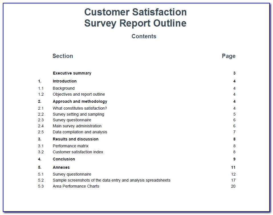 Sample Customer Satisfaction Survey Report