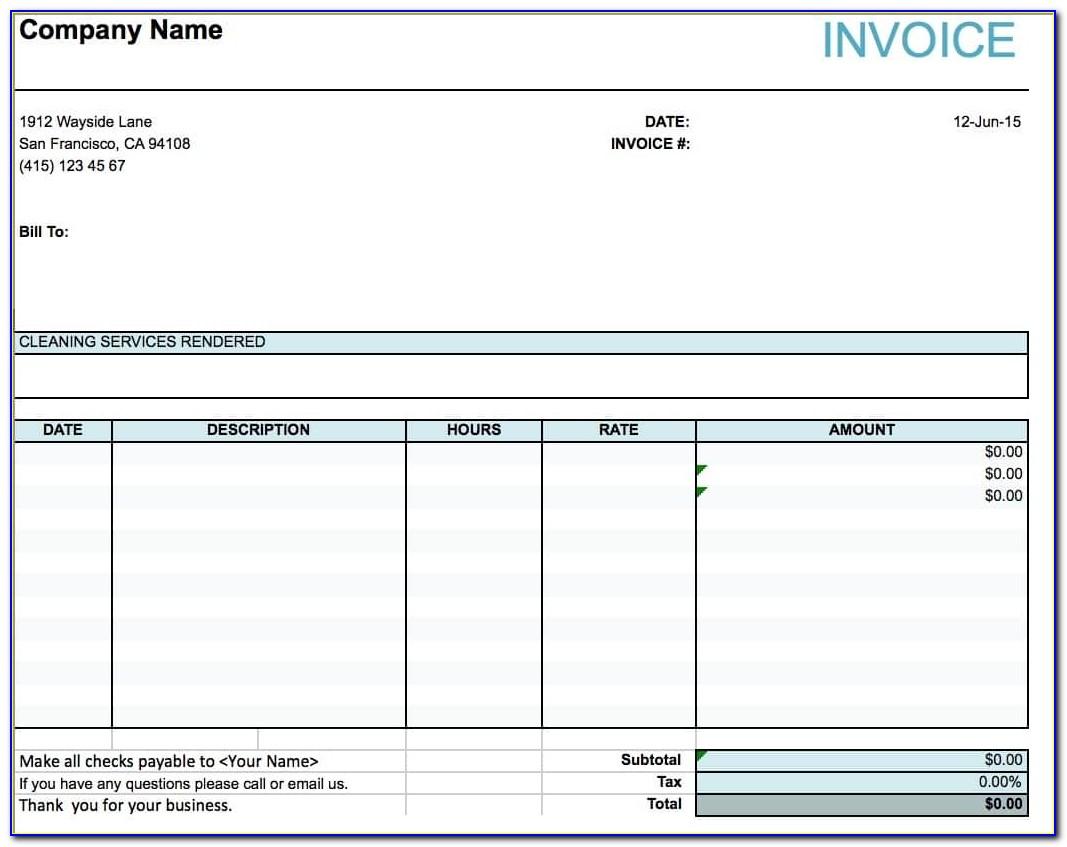 Sample Invoice For Work Done