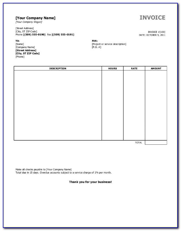 Sample Invoices Templates For Word