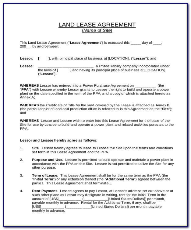 Sample Lease Agreements For Landlords
