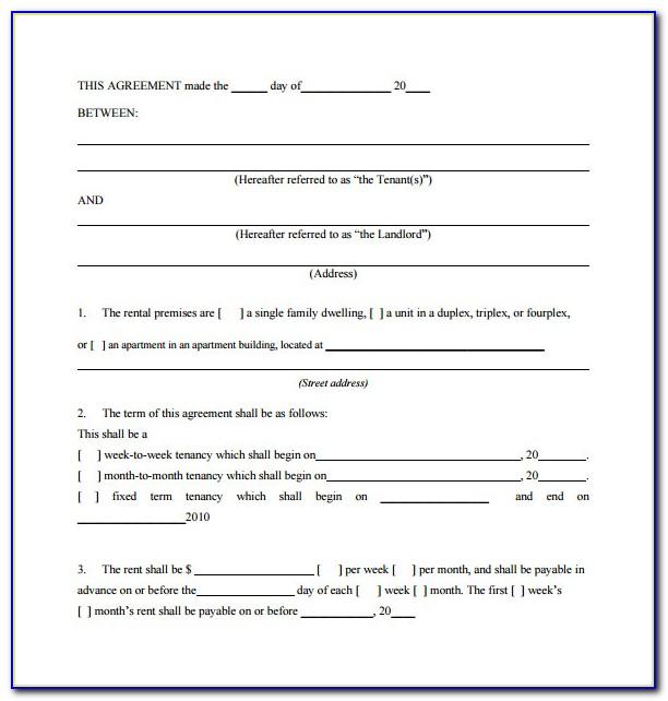 Sample Lease Contract Template