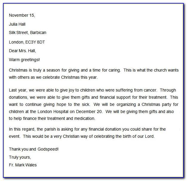 Sample Letter To Request Donations For Schools