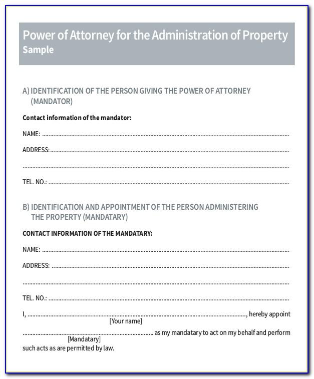 Sample Power Of Attorney Doc