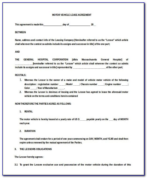 Sample Rental Agreement Contract