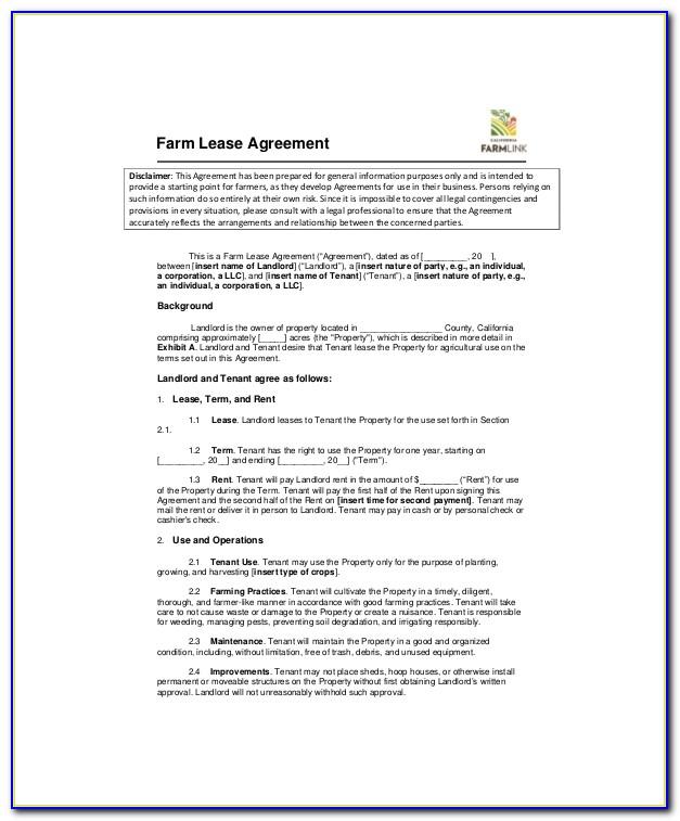 Samples Of Land Lease Agreement