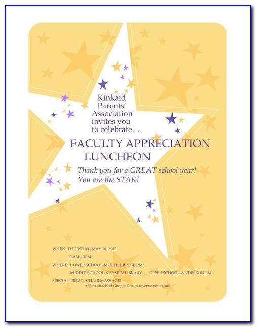 Staff Appreciation Luncheon Invitation Template