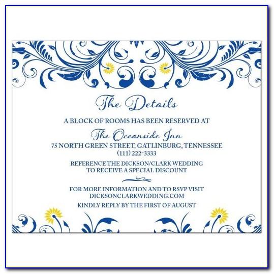 Wedding Invitation Border Designs Royal Blue