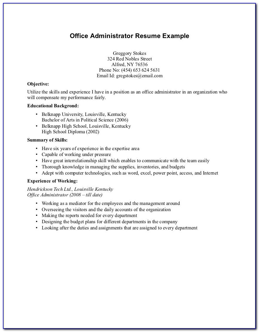 Academic Resume Template For Highschool Students