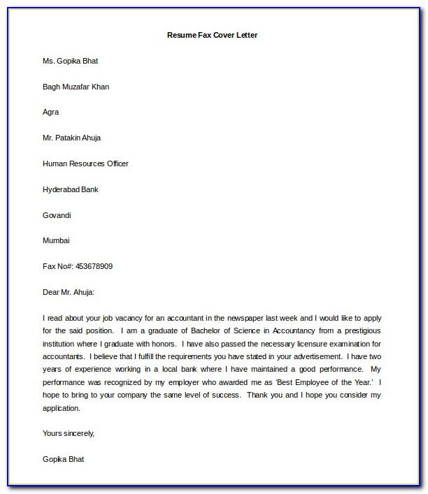 Cover Letter Examples For Resume Free Online