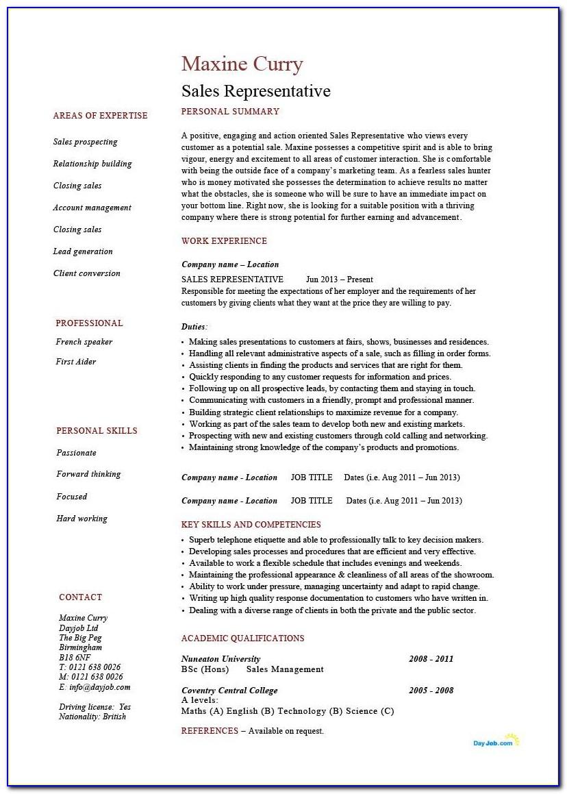 Cv Template No Work Experience Download