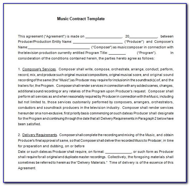 Digital Record Label Contract Template